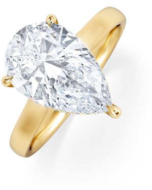 The Diamond Store Amora Pear 3.11Ct Hidden Halo Lab Diamond Engagement Ring G/Vs Set - Blue