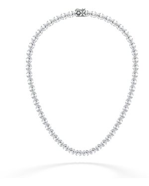 The Diamond Store Luxe Floral 17.00Ct Marquise And Round Cut Lab Diamond Tennis Necklace - Metallic