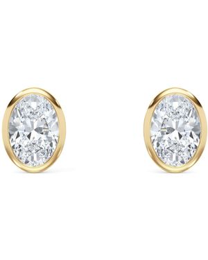 The Diamond Store Bezel Set 1.00Ct Oval Cut Lab Diamond Stud Earrings - Metallic