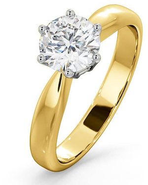 The Diamond Store Certified High Set Chloe 18Ky Diamond Engagement Ring 1.00Ct - Metallic