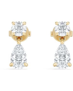 The Diamond Store 1.50Ct Round And Pear Cut Lab Diamond Stud Earrings - Metallic