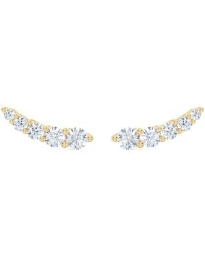 The Diamond Store Legacy 1.00Ct Round Cut Lab Diamond Ear Climber Stud Earrings - Metallic