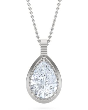 The Diamond Store Gallery 1.00Ct Pear Cut Lab Diamond Solitaire Pendant Necklace - Brown