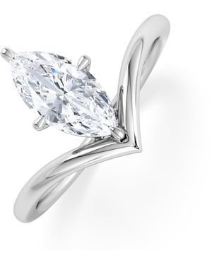 The Diamond Store Vela 1.00Ct Marquise Cut Lab Diamond Solitaire Engagement Ring - White
