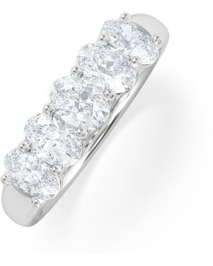 The Diamond Store Unity 1.00Ct Oval Cut Lab Diamond 5 Stone Ring - White
