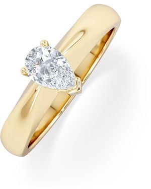 The Diamond Store Naomi Pear Cut Lab Diamond Engagement Ring 0.50Ct H/Si - Metallic