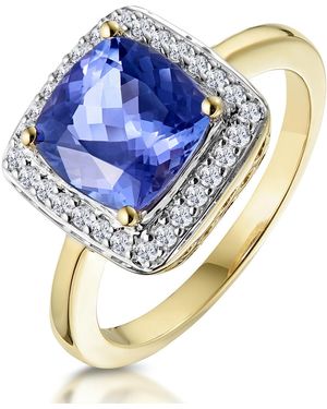 The Diamond Store 2Ct Tanzanite And Diamond Statement Ring 18K - Blue