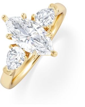 The Diamond Store Adore 1.50Ct Marquise Cut Lab Diamond 3 Stone Engagement Ring - Metallic