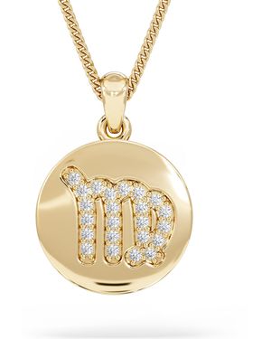 The Diamond Store Astrology Virgo 0.07Ct Lab Grown Diamond Medallion Pendant Necklace - Metallic