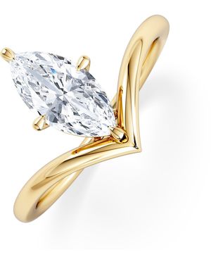 The Diamond Store Vela 1.00Ct Marquise Cut Lab Diamond Solitaire Engagement Ring - Metallic