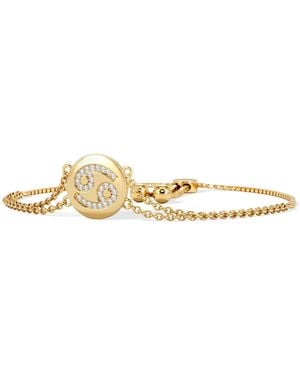 The Diamond Store Astrology Cancer 0.07Ct Lab Grown Diamond Adjustable Medallion Bracelet 18K Vermeil - Metallic