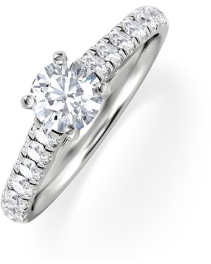 The Diamond Store Natalia Diamond Engagement Side Stone Ring 0.91Ct G/Vs2 - White