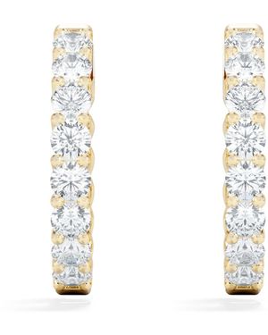 The Diamond Store Braided 1.00Ct Round Cut Lab Diamond Hoop Earrings - Metallic