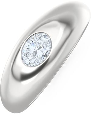 The Diamond Store Apex 0.25Ct Oval Cut Lab Diamond Signet Ring - White