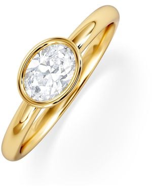The Diamond Store Horizon Oval Cut Lab Diamond Solitaire Ring 0.50Ct H/Si - Metallic