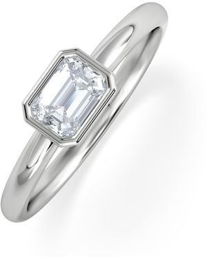 The Diamond Store Horizon Emerald Cut Lab Diamond Solitaire Ring 0.50Ct H/Si - White