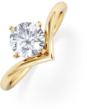 The Diamond Store Vela 1.00Ct Round Cut Lab Diamond Solitaire Engagement Ring - Metallic