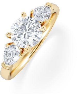 The Diamond Store Adore 1.50Ct Round Cut Lab Diamond 3 Stone Engagement Ring - Metallic