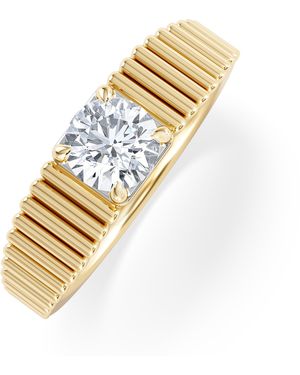The Diamond Store Flute 0.50Ct Round Cut Lab Grown Diamond Solitaire Ring 18K - Metallic
