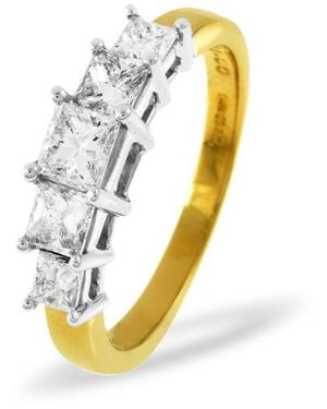 The Diamond Store Lucy 18K 5 Stone Princess Diamond Eternity Ring 0.50Ct H/Si - Metallic