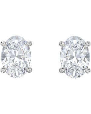 The Diamond Store 3.00Ct Oval Cut Lab Diamond Stud Earrings - Metallic