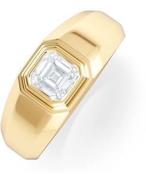 The Diamond Store Axis 'St Lab Diamond Signet Ring 1.00C Asscher Cut Set - Metallic