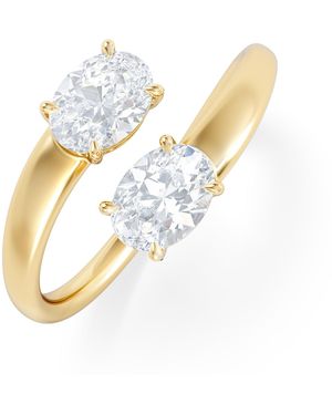 The Diamond Store Affinity 0.80Ct Oval Cut Lab Diamond 2 Stone Ring - Metallic
