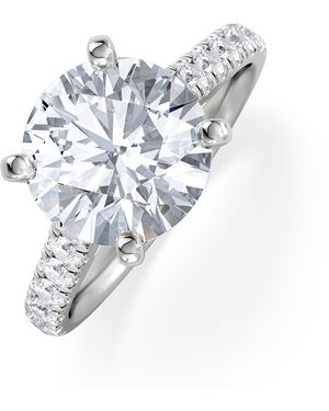 The Diamond Store Natalia 3.45Ct Lab Diamond Round Cut Engagement Ring - White