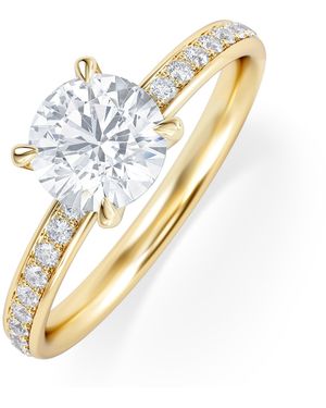 The Diamond Store Origin 1.25Ct Round Cut Lab Diamond Solitaire Engagement Ring With Side Stones - Metallic