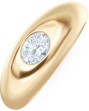 The Diamond Store Apex 0.25Ct Oval Cut Lab Diamond Signet Ring - Metallic