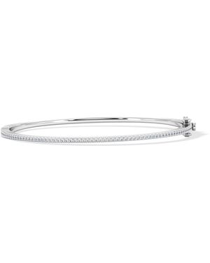 The Diamond Store 0.50Ct Lab Diamond Half Pavé Bangle Bracelet - White