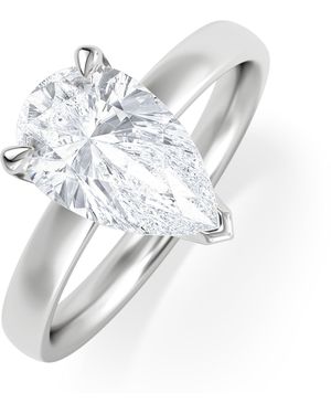 The Diamond Store Origin 2.00Ct Pear Cut Lab Diamond Solitaire Engagement Ring - White