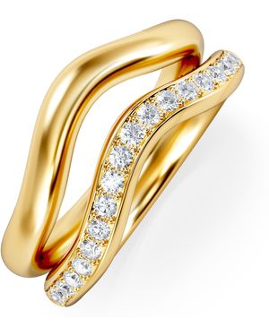 The Diamond Store Duo Wave Stacking Lab Diamond Ring 0.26Ct - Metallic