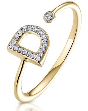 The Diamond Store Diamond Initial 'D' Ring 0.07Ct Set - Metallic