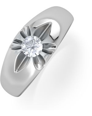 The Diamond Store Lab Diamond Signet Ring 0.25Ct Round Cut - White