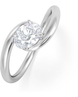 The Diamond Store Affinity 0.50Ct Oval Cut Lab Diamond Solitaire Engagement Ring - White