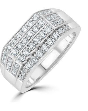 The Diamond Store Lab Diamond Pave Encrusted Ring 1Ct H/Si - Metallic