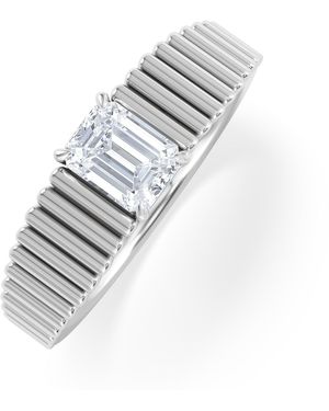 The Diamond Store Flute 0.50Ct Emerald Cut Lab Grown Diamond Solitaire Ring - White