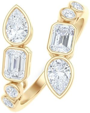 The Diamond Store Skyline 1.15Ct Pear, Emerald And Round Cut Lab Diamond Ring - Metallic