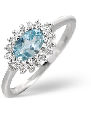 The Diamond Store Topaz And 0.14Ct Diamond Ring 9K Size J K L M N O R U - Blue