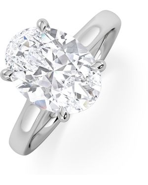 The Diamond Store Amora Oval 3.00Ct Lab Diamond Engagement Ring G/Vs1 Set - White