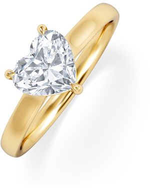 The Diamond Store Amora Heart 1.00Ct Lab Diamond Engagement Ring F/Vs Set - Metallic