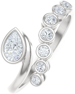 The Diamond Store Skyline 0.45Ct Pear And Round Cut Lab Diamond Ring - Metallic