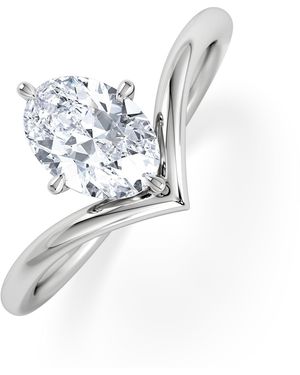 The Diamond Store Vela 1.00Ct Oval Cut Lab Diamond Solitaire Engagement Ring - White
