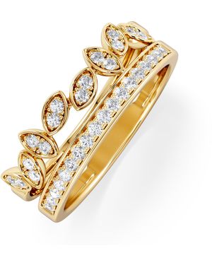 The Diamond Store Double Band Stacking Ring Lab Diamond 0.25Ct - Metallic