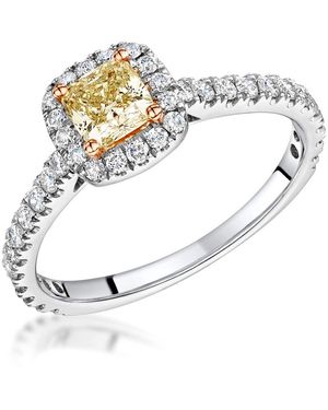 The Diamond Store Katarin Diamond Halo Engagement Ring 1.08Ct - Metallic