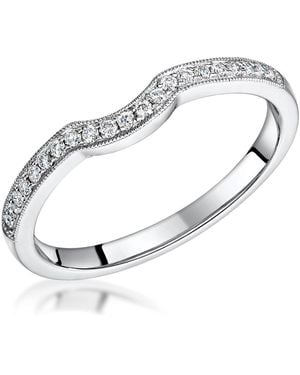 The Diamond Store Leila Matching Diamond Milgrain Wedding Band 0.35Ct - Metallic