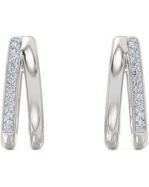 The Diamond Store Heritage 0.10Ct Lab Diamond Split Huggies Earrings - White