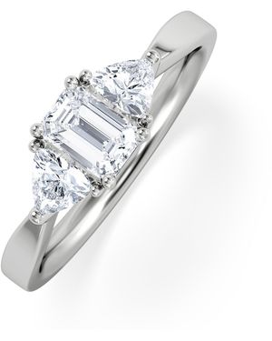 The Diamond Store Aurora Lab Diamond Emerald Cut And Trillion 1.00Ct Ring - White