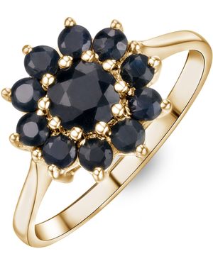 The Diamond Store 1.33Ct Sapphire Cluster Ring - Blue